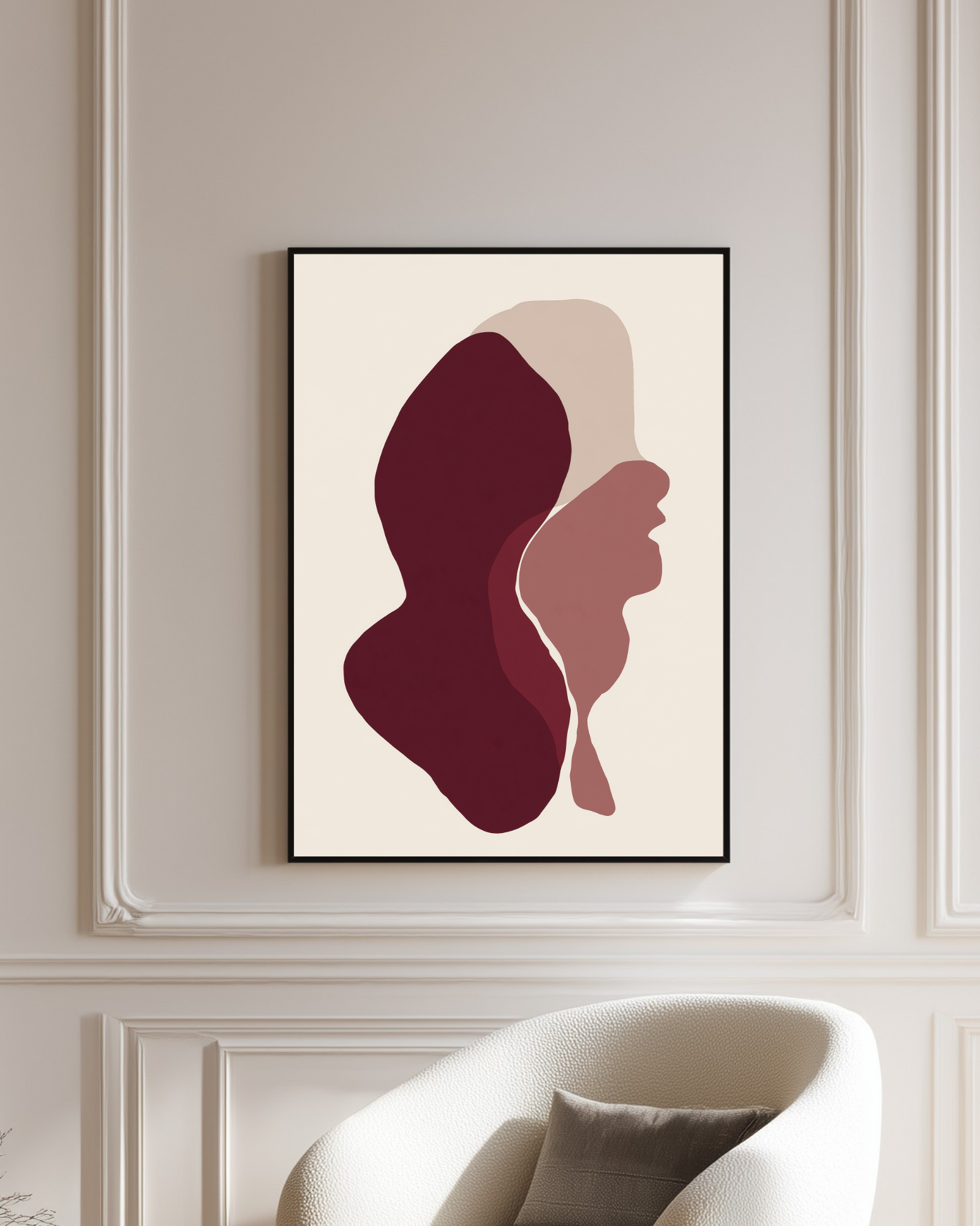 Abstract burgundy hues wall art