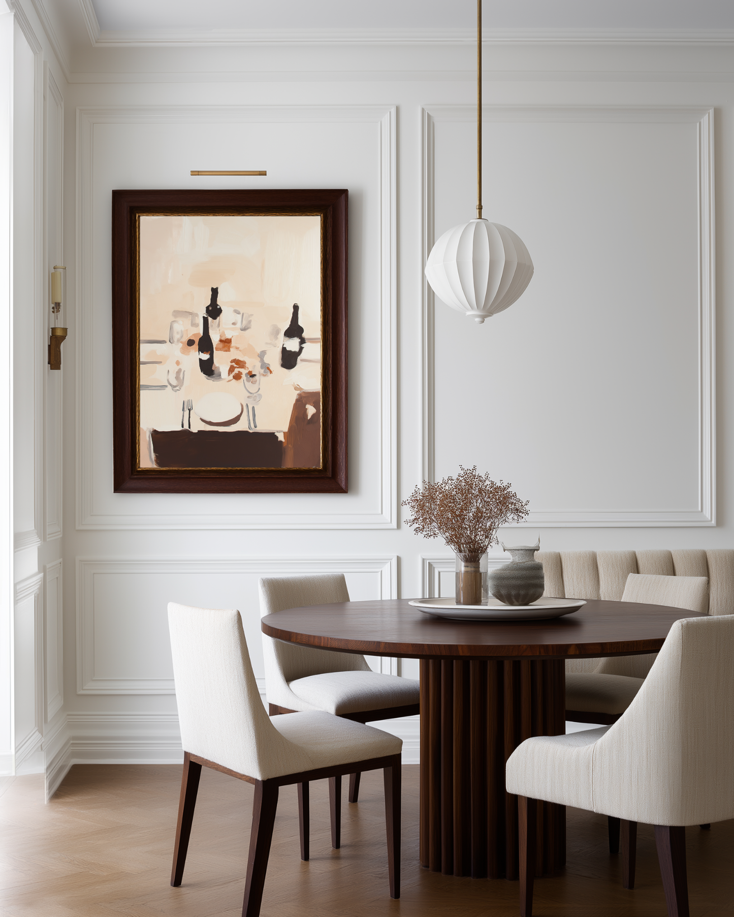 large abstract beige oil painting for luxury dining rooms