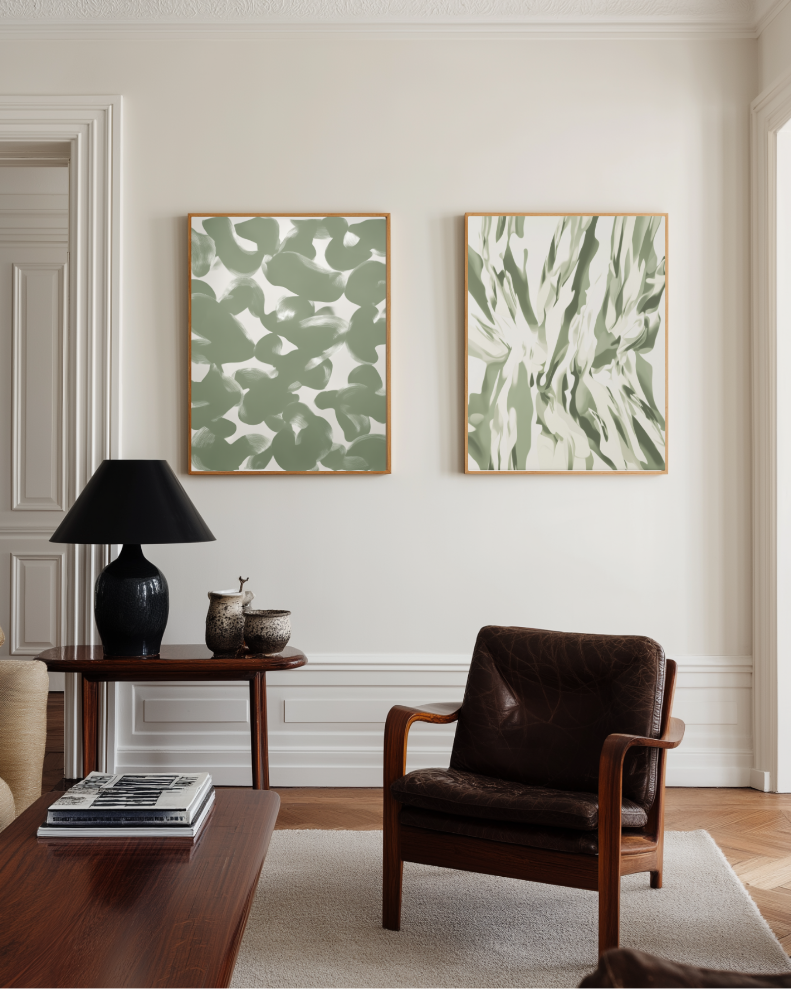 sage green poster set of 2